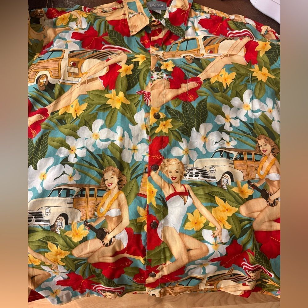 Men's Tropical Print Shirt - High Seas